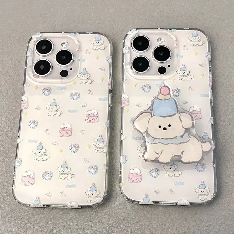 蓝猫小狗适用iphone16手机壳苹果支架华为vivo小米OPPO荣耀防摔套