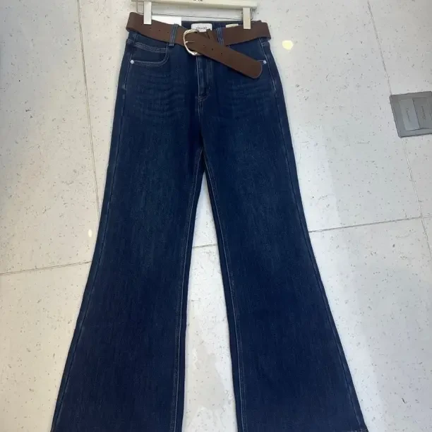 松腿加厚绒牛仔微辣裤