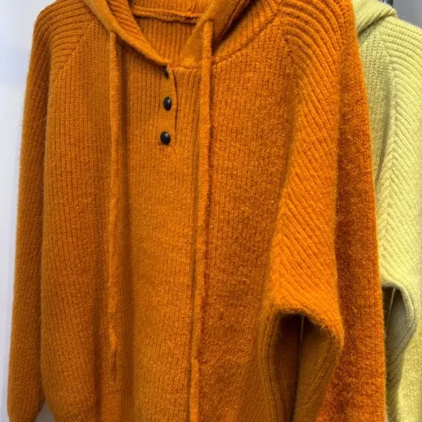 连帽毛针织衫宽松套头