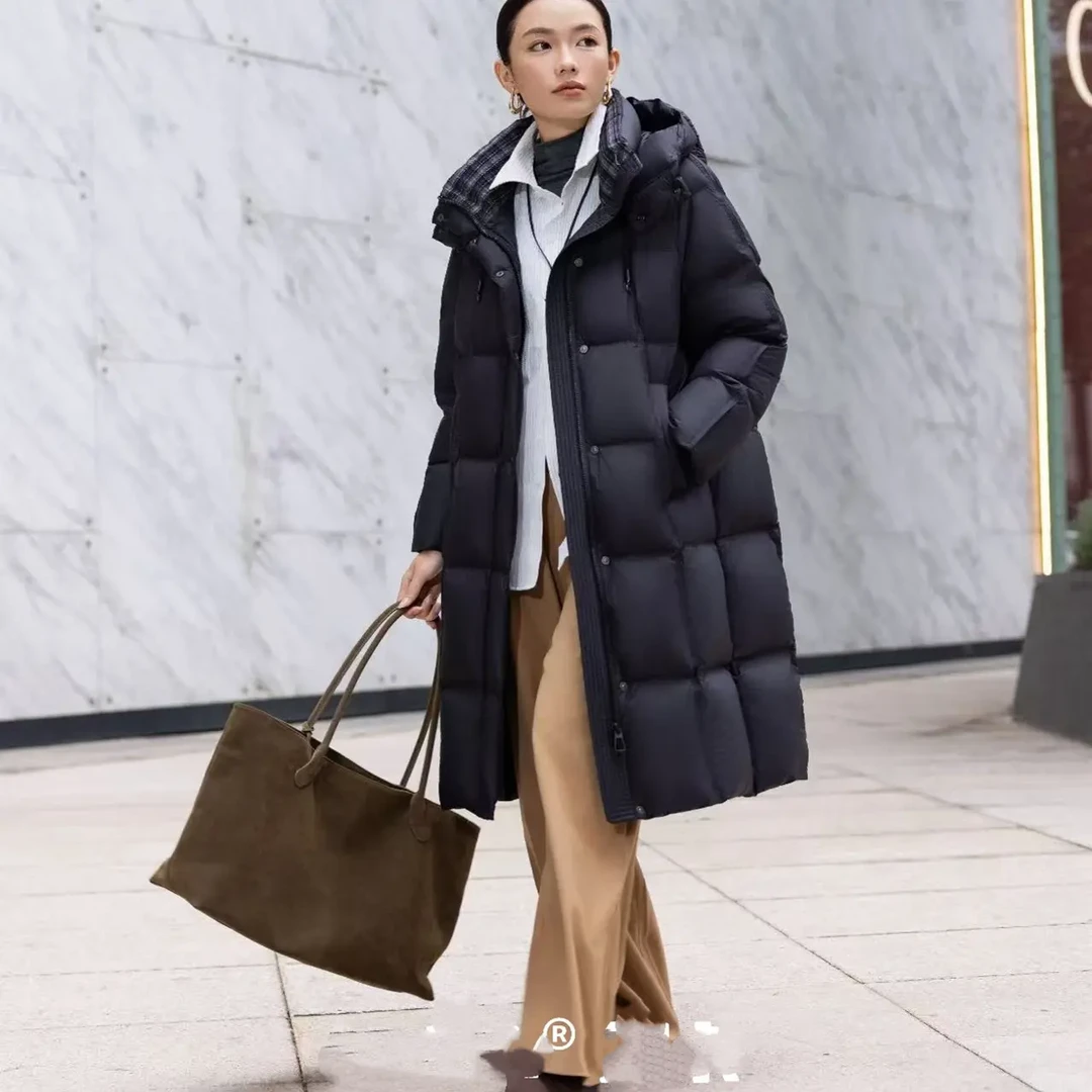 女士长款连帽加厚保暖过膝时尚百搭冬季外套女