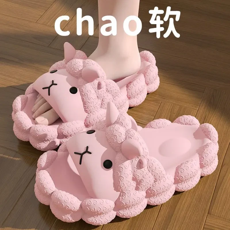 学生夏季新款软底凉拖鞋女款爆款居家用厚底浴室防滑洗澡卡通云朵