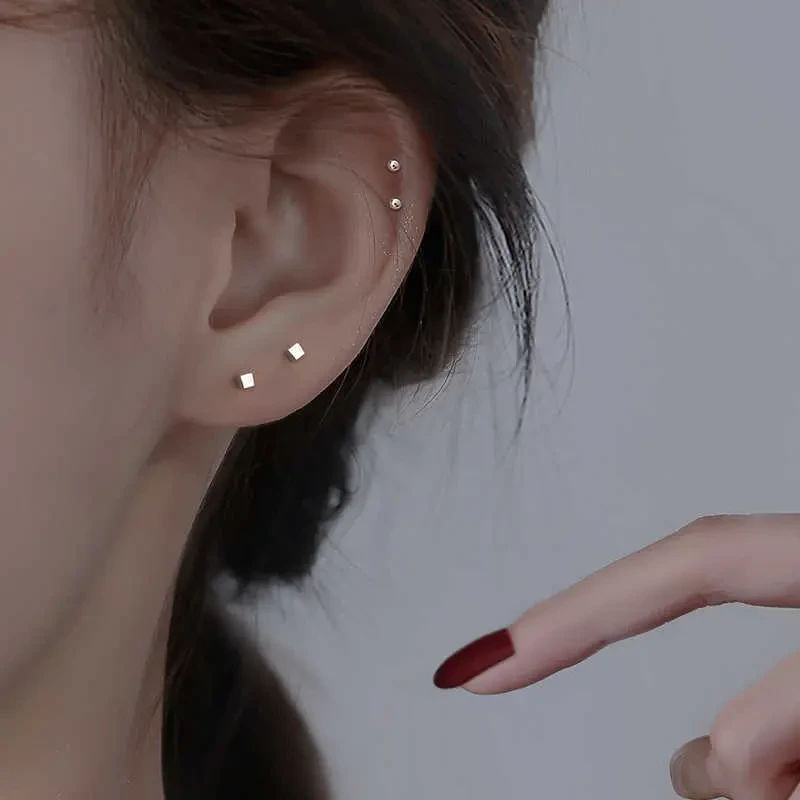 足银耳饰 999纯银耳钉2025新款爆款耳环免摘不易过敏养耳洞耳骨钉