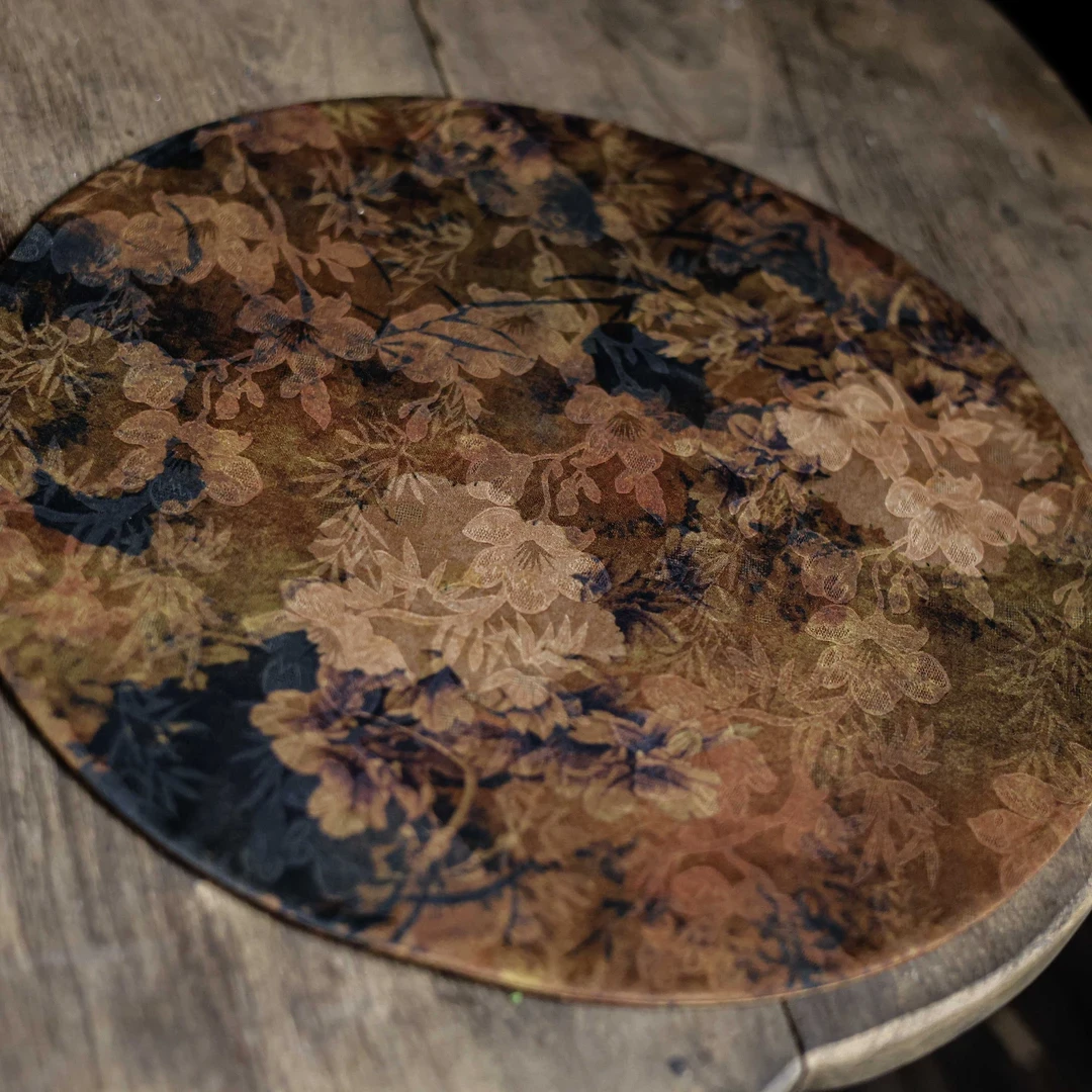 【陋室茗】棱织席方圆形 花影茶席 39*39cm（台隆S0171）