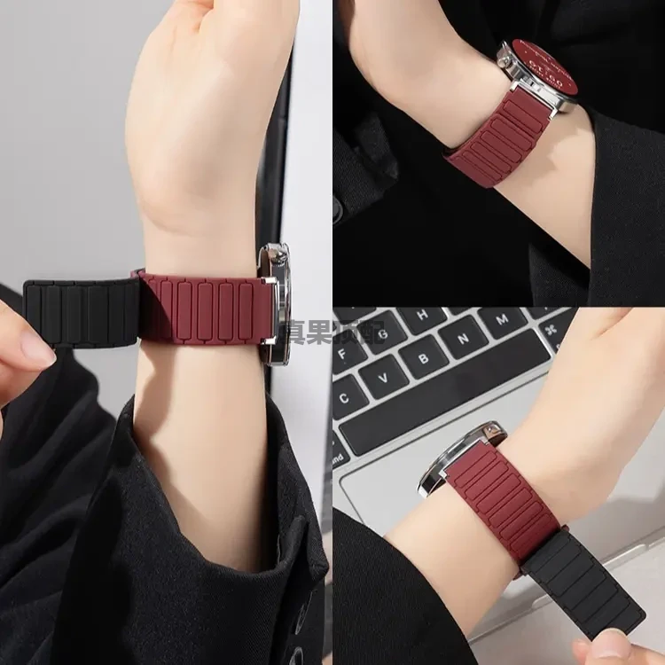 适用华为gt6表带gt5手表watch5工装磁吸硅胶gt4女款gt3运动男腕带