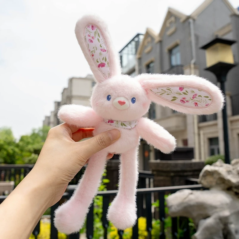 网红抽拉兔玩偶小挂件拉耳兔公仔毛绒玩具包包挂饰钥匙扣布娃娃T