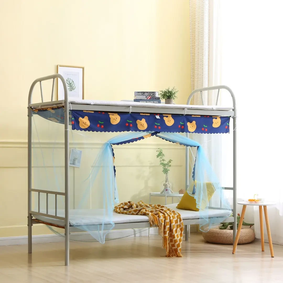 蚊帐学生宿舍上下铺寝室一体式单人家用卧室新款遮光下铺防尘顶布