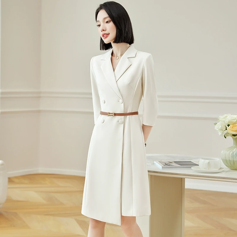 高端西装连衣裙女春秋正式场合气质职业高级感教师演讲主持人正装