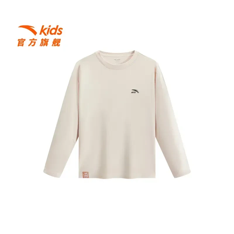安踏儿童男小童针织长袖衫2025新款舒适T恤352529401
