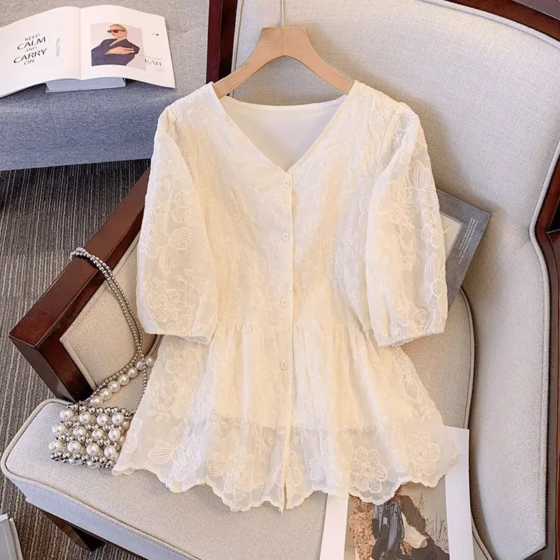 季念【退货运费全额补】上衣女夏季新款减龄设计感衬衫显瘦洋气小衫