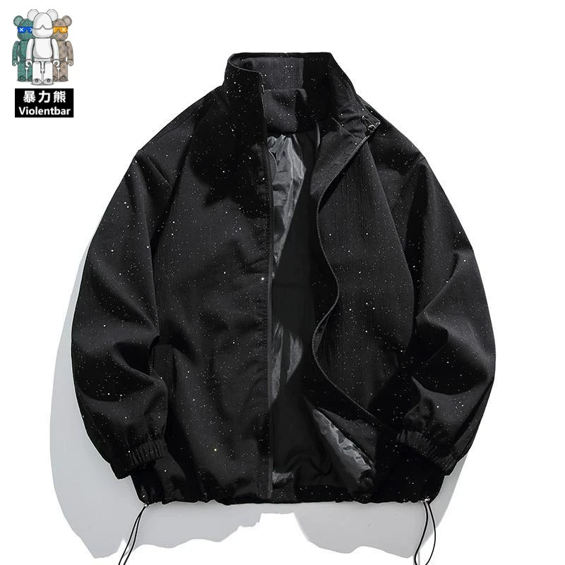 暴力熊ERIKA日系做旧脏脏夹克男士2025春季新款休闲复古立领外套