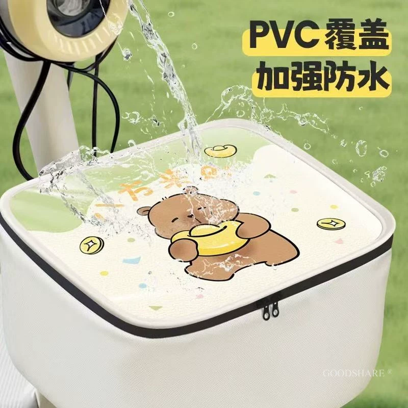 电动车车筐防雨罩可爱卡通高颜值自行车电瓶车通用车篮罩加厚防水
