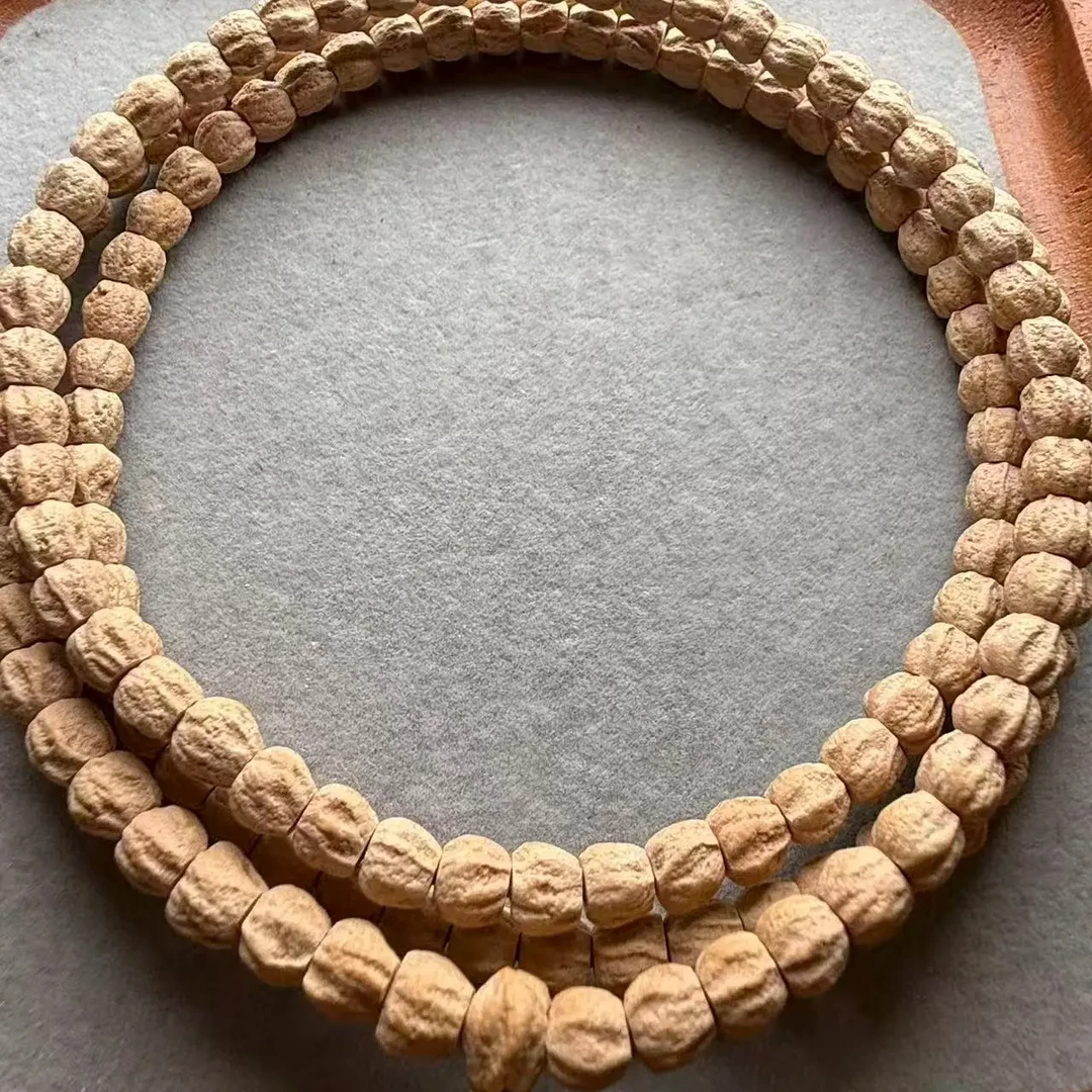 西藏热振柏香籽方块龙脊108男女款脖挂佛珠手串