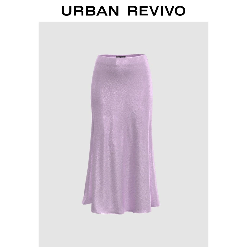 UR2025春季新品女装欧若风都市魅力肌理感通勤鱼尾半裙UWG550018