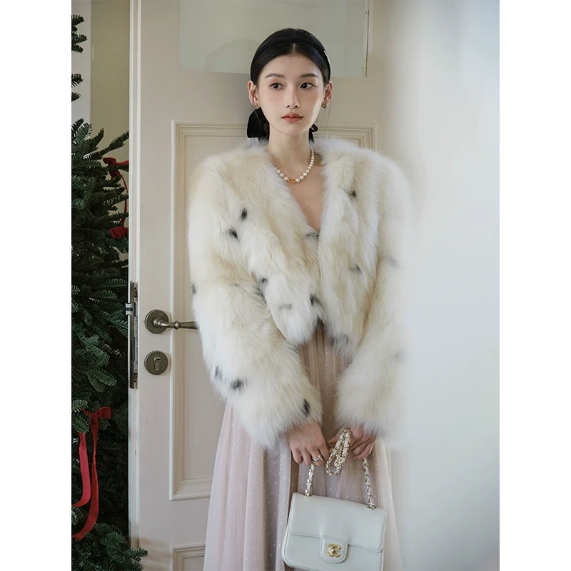 且可ChillCozy 欲望都市 山猫纹狐狸毛夹棉v