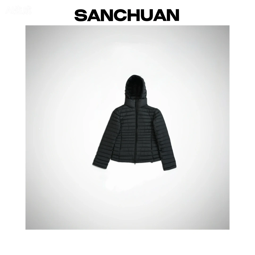 【SANCHUAN 】连帽下摆抽绳羽绒棉服