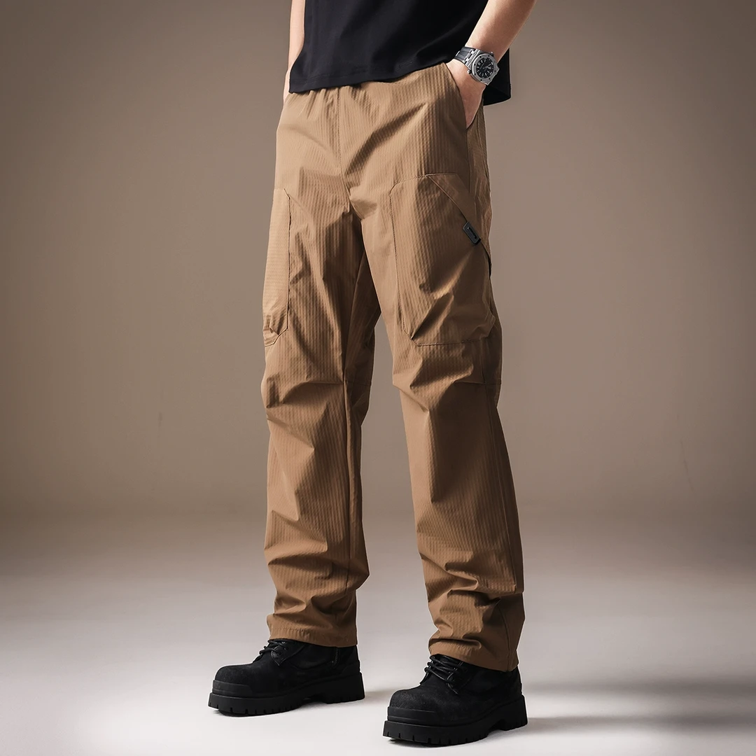 男款美式户外防水冲锋裤男夏季薄款工装休闲速干运动伐木直筒长裤
