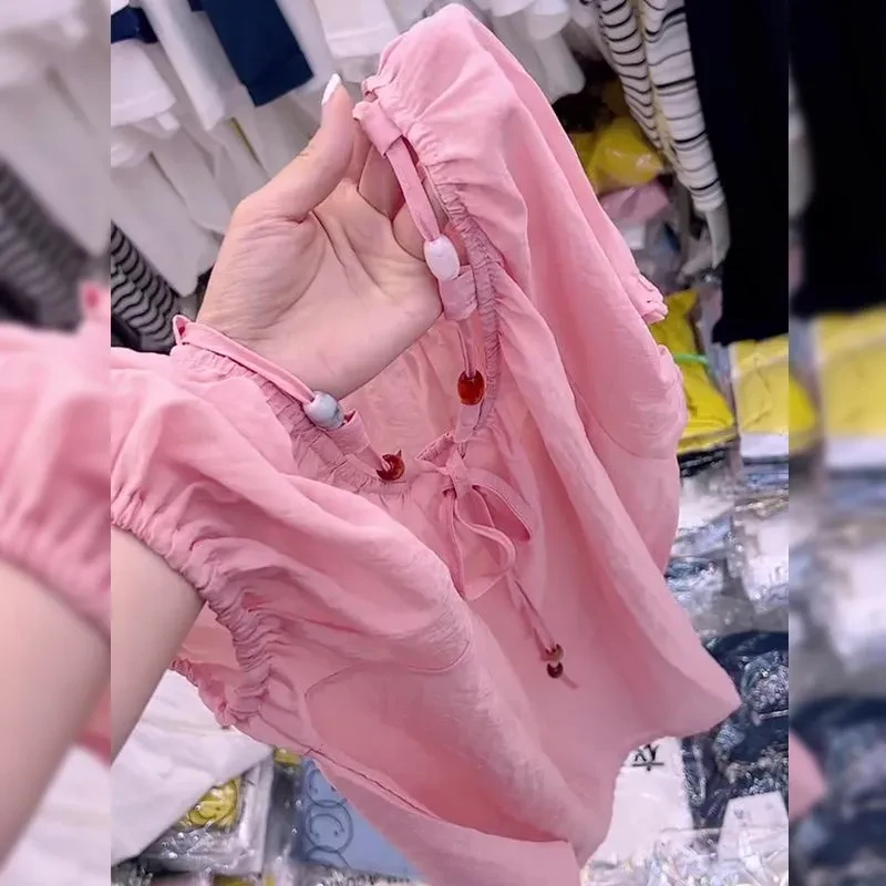 韩版减龄气质百搭高级感粉色上衣女2025夏季时尚设计感超好看小衫