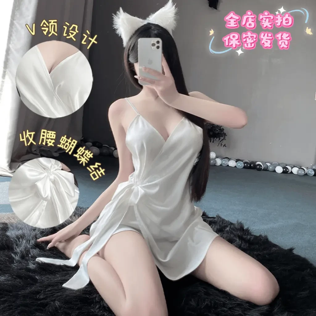 大码性感睡衣女修身24年夏吊带睡裙一片式冰丝纯欲风高级感家居服