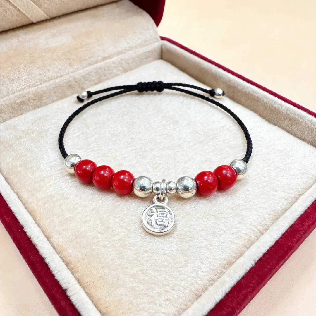 足银手链 足银手链 足银999平安编绳手链时尚百搭