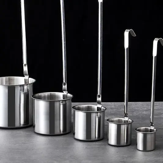 不锈钢酒打酒器加厚酒勺子小口径漏斗酒吊子油提长柄家用酒勺