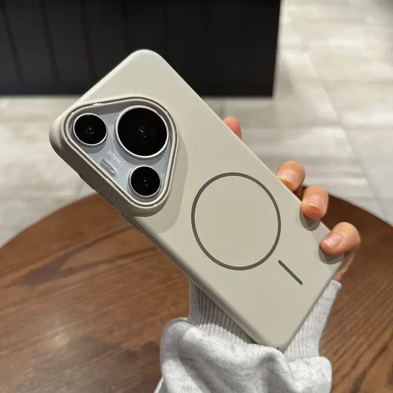 适用华为Pura80pro手机壳磨砂细圈磁吸80ultra肤感pura70大孔超薄