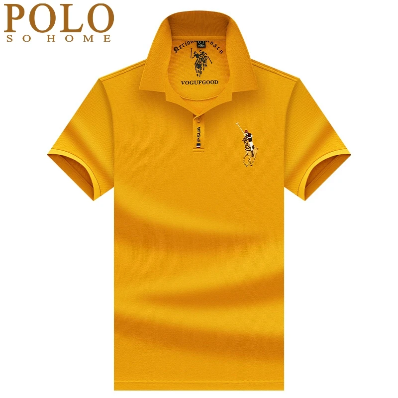 美国保罗POLO衫男短袖夏季纯棉T恤男中年小马标刺绣半袖商务有领T