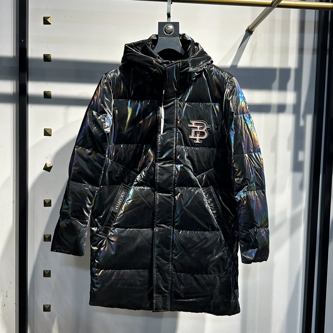 JF原单中长款重工艺镭射亮面羽绒服（9317）