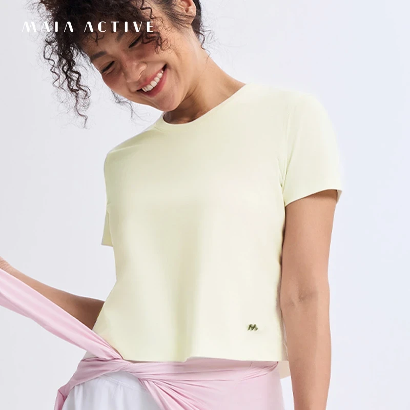 运动休闲TEE宽松纯棉短袖流光风T恤健身日常瑜伽上衣52TS08 MAIA