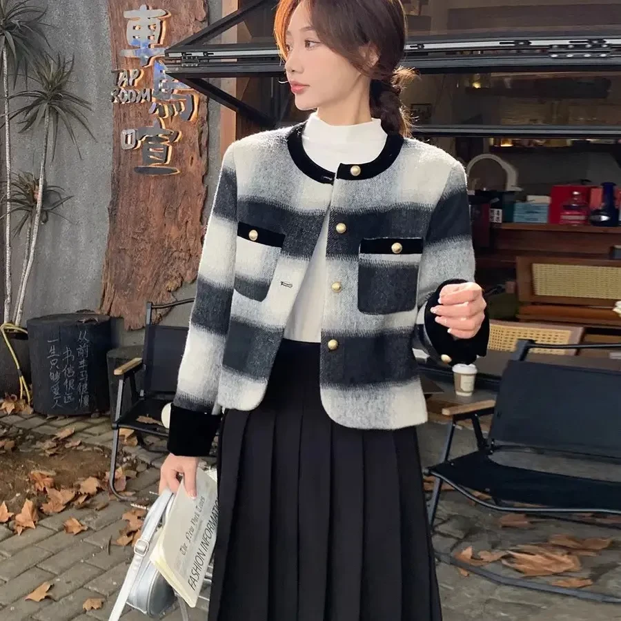 短款单排扣加绒加厚款保暖立领百搭情侣ins