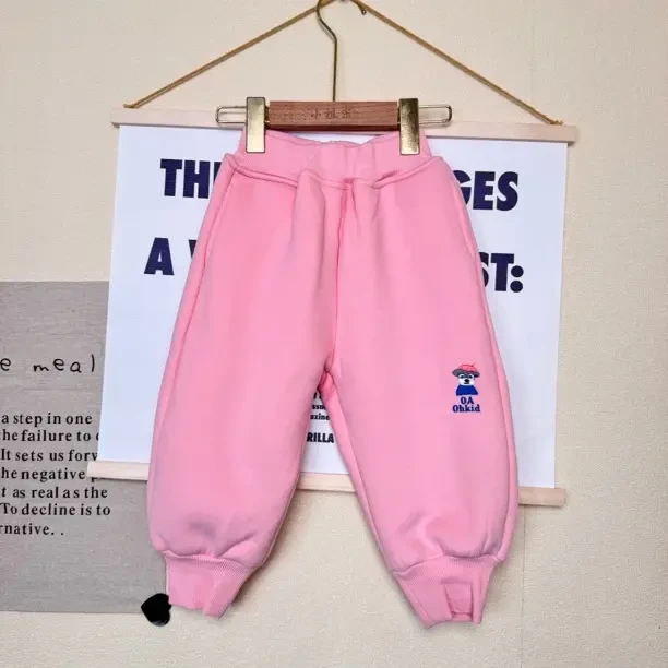 小熊加绒休闲裤秋冬加厚保暖
