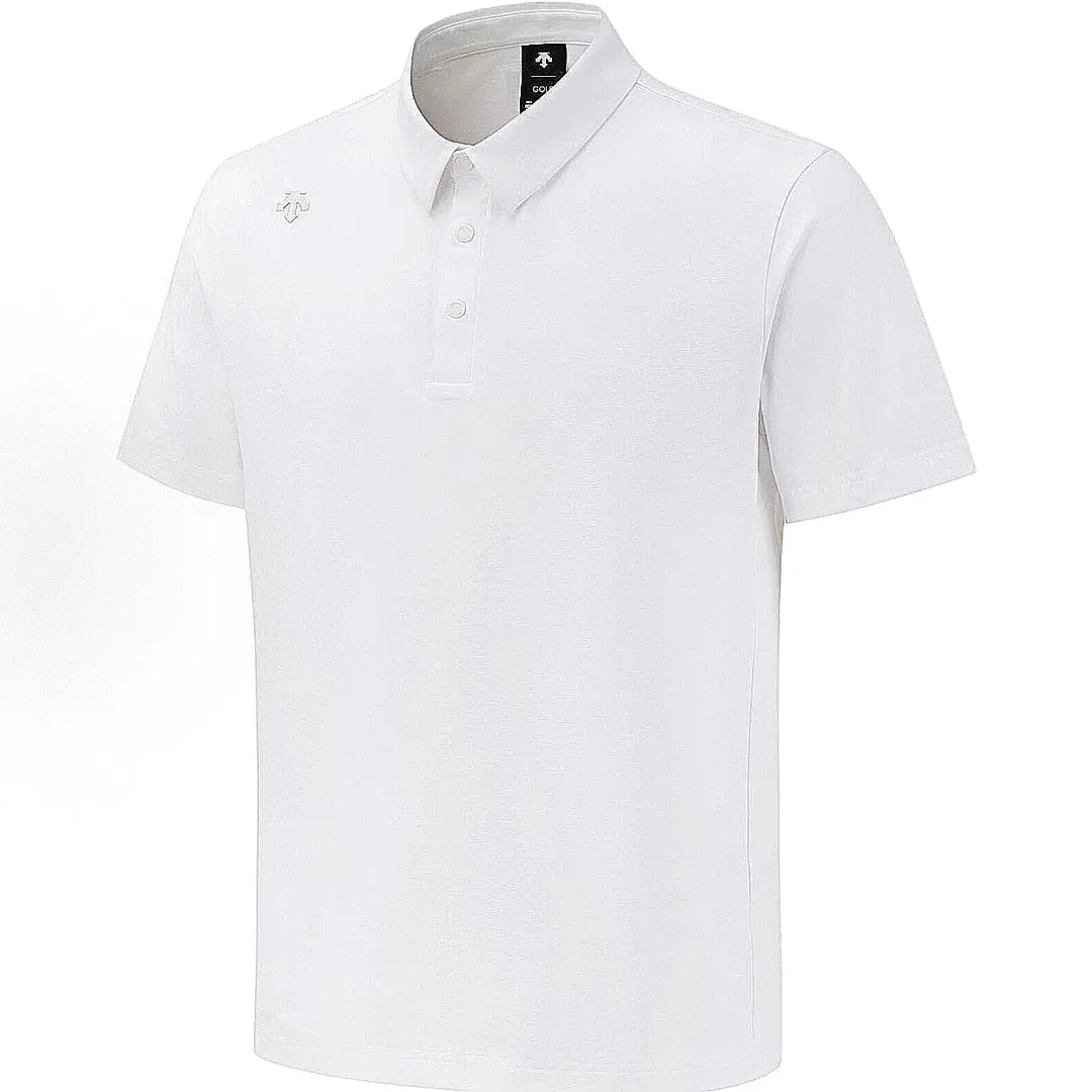 DESCENTE/迪桑特高尔夫白色运动休闲商务POLO短袖衫FTS4Y