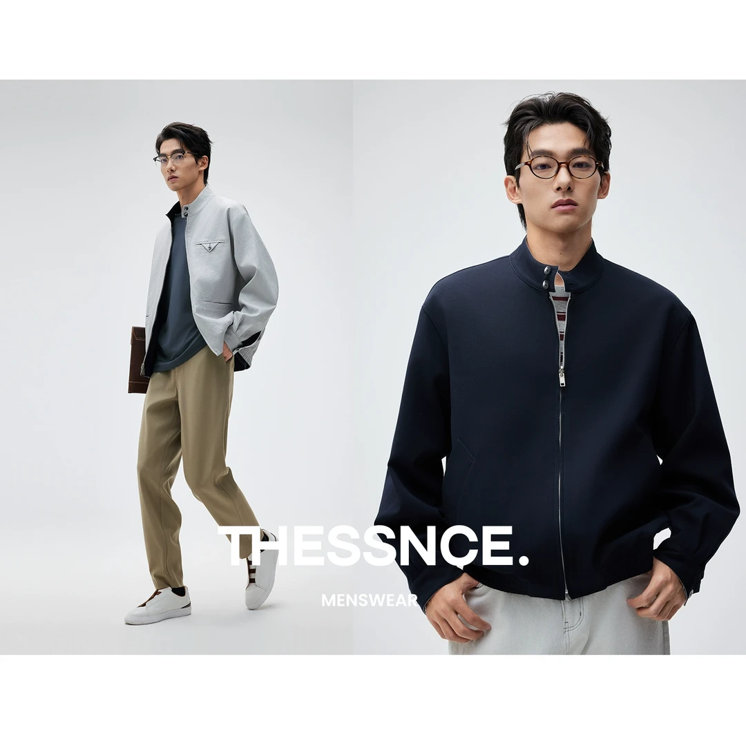 THESSNCE 哈灵顿G9改良版轻奢麻感双面穿老钱风立领夹克男春夏