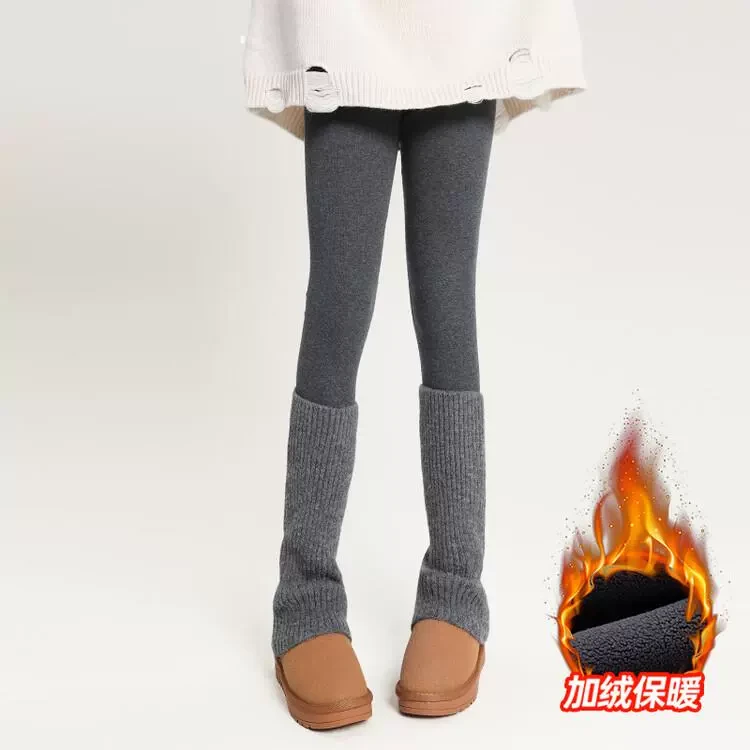 女童打底裤秋冬款2024新款儿童冬装鲨鱼裤女大童外穿紧身加绒裤子