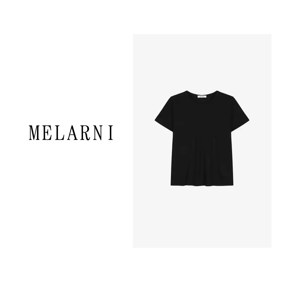 【MELARNI】简约舒适纯色百搭圆领女士T恤MLN10334