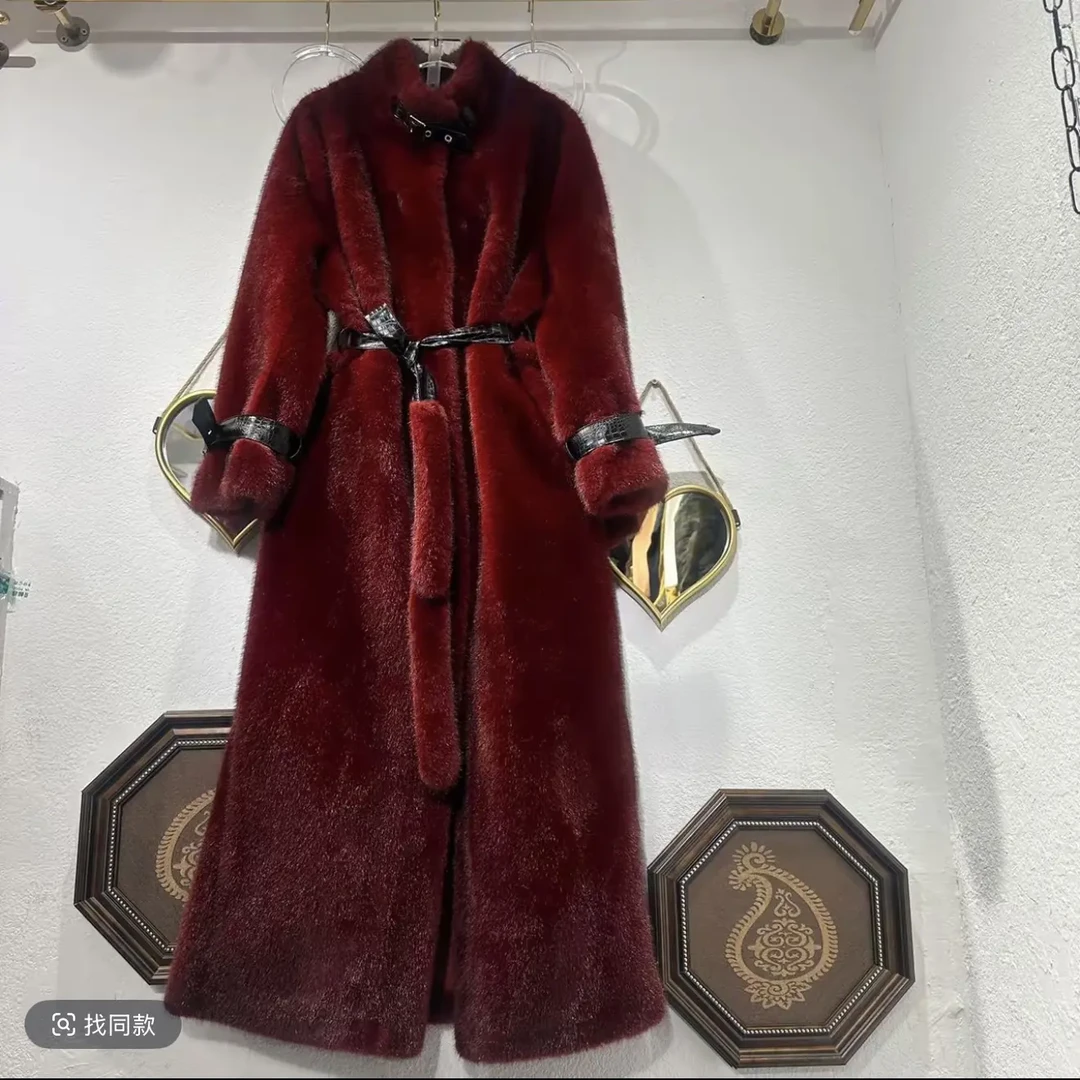 人造皮草 115韩系独特毛茸茸加厚冬季保暖毛领长款女外套