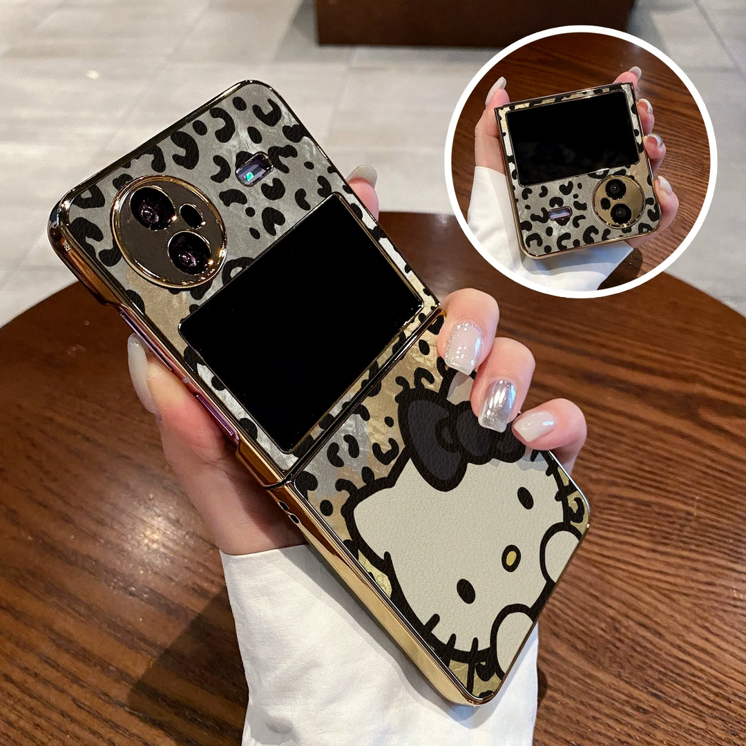 适用vivoXflip手机壳filp折叠屏xflip超薄新女生款硬壳电镀皮纹防