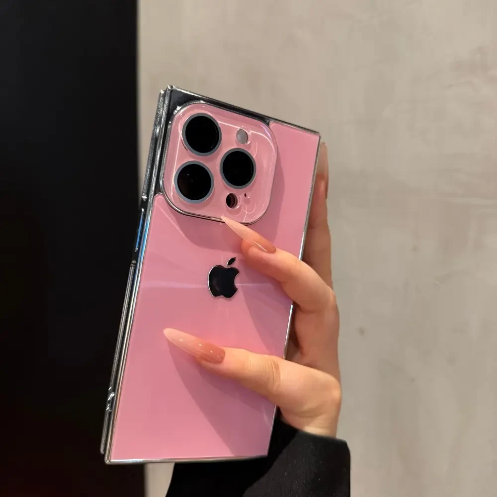 高级感方形极光适用16promax手机壳简约iPhone15新款14创意13