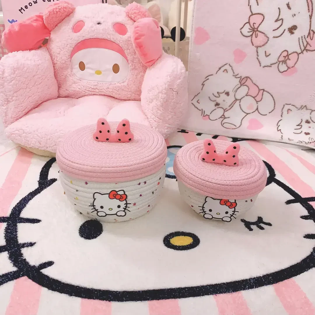 HelloKitty棉绳收纳篮粉色kitty猫收纳筐可爱家用创意卡通储物A