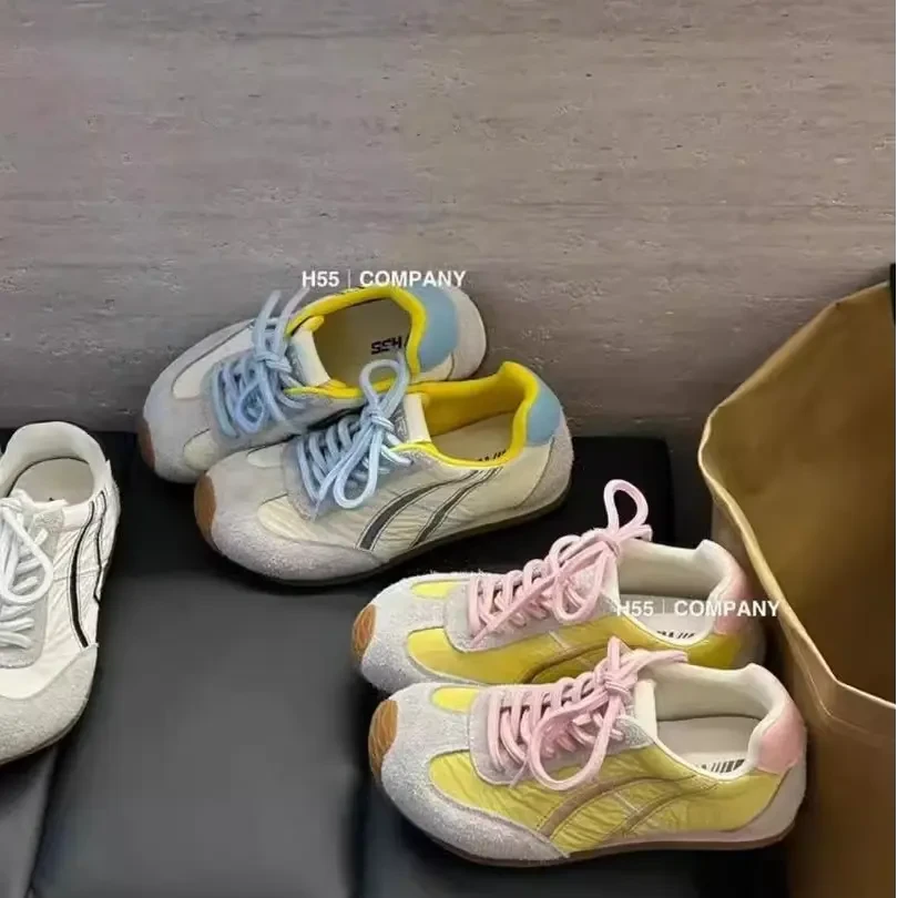 H55伊甸园春夏百搭爆款低饱和内增高德训鞋女鞋拼色“内八“系列