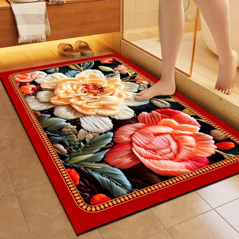 硅藻泥吸水防滑地垫浴室卫生间脚垫速干耐脏家用免洗加厚防滑垫子