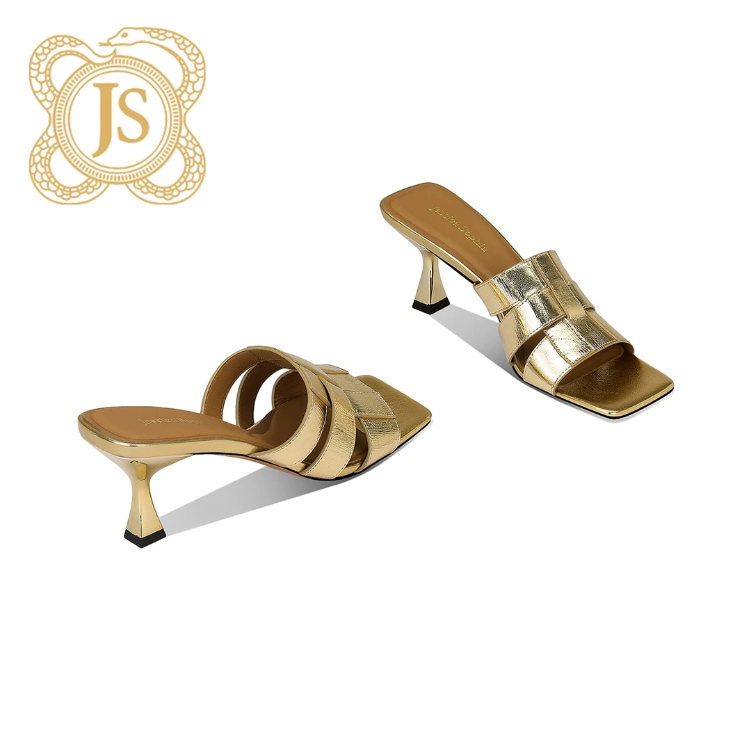 已开价，3310L6516气质女士夏季法式粗跟包头高跟方头时尚一字拖