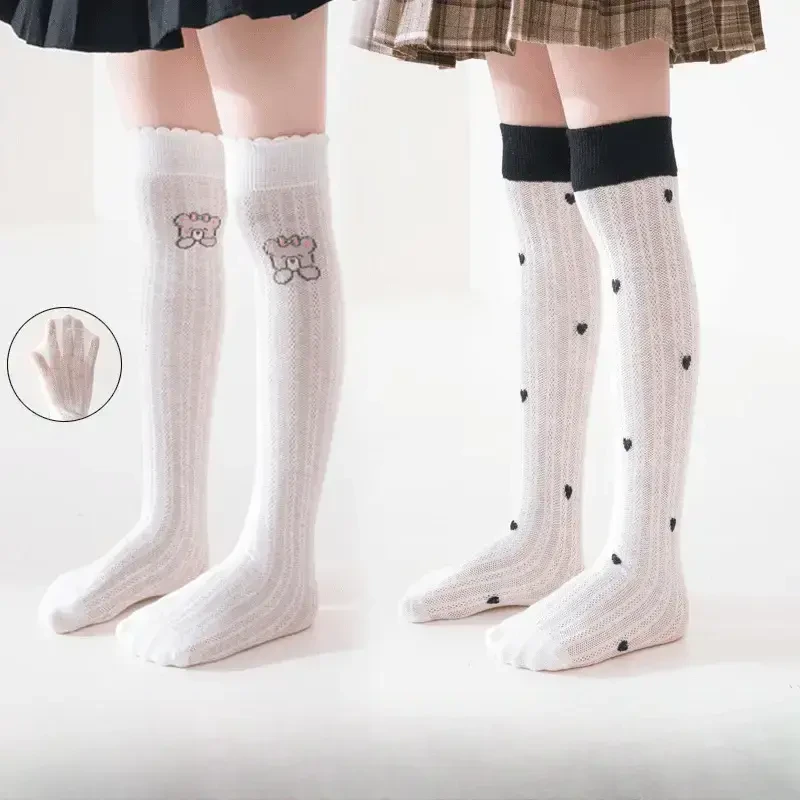 女童长筒袜夏季薄款网眼防蚊袜宝宝儿童袜子女春秋高筒过膝长袜子