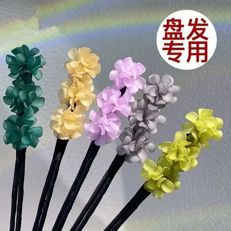 夏季新款时尚丸子头花苞头气质亚克力发饰绣球盘发器