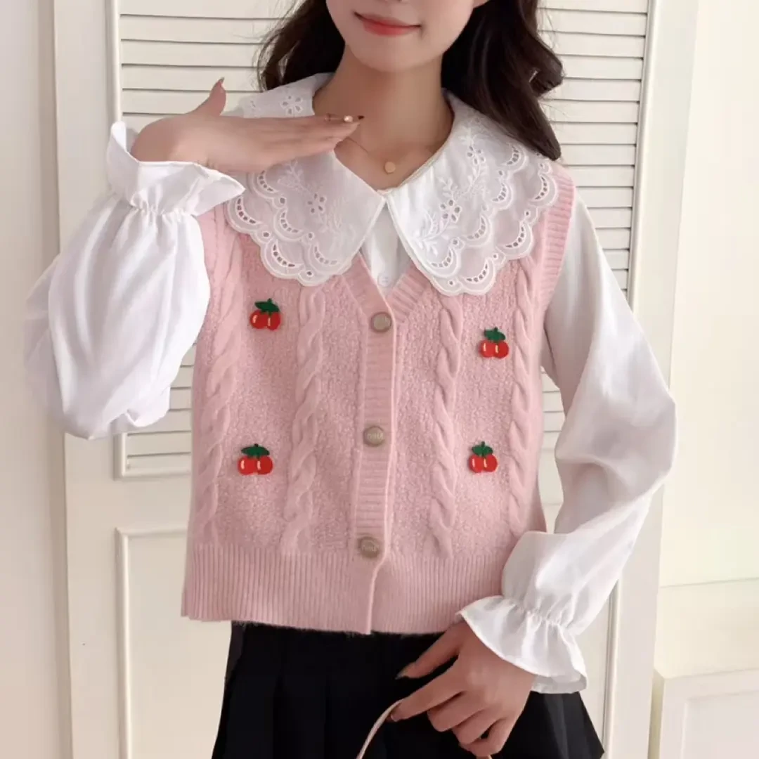氛围感拉满～针织马甲小个子平价春秋甜妹风显高显瘦软糯上衣马夹