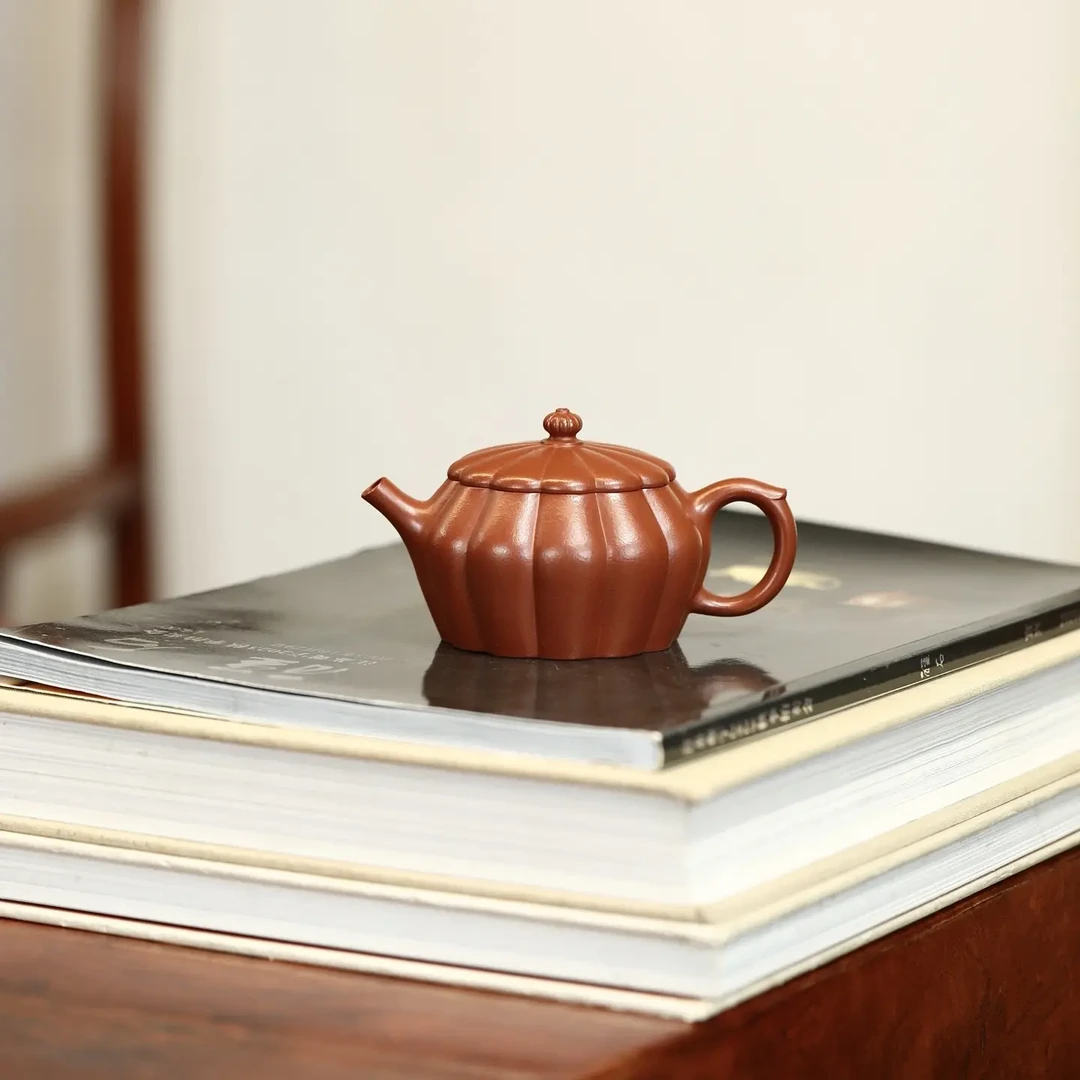 海棠春·筋纹器  紫砂壶容量150cc/原矿朱泥