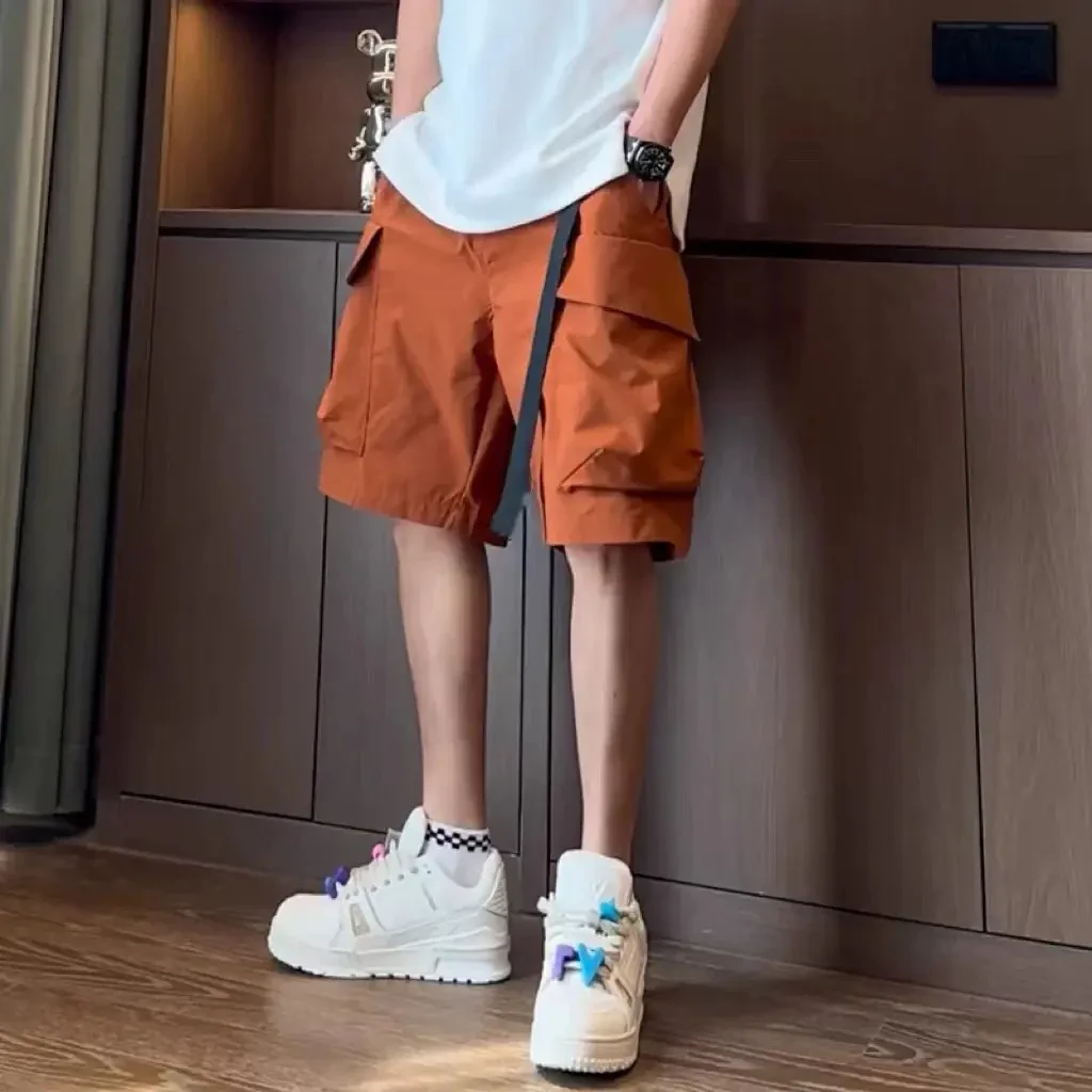 工装速干夏季新款潮牌男装宽松五分彩短裤潮流外穿五分裤薄款裤子