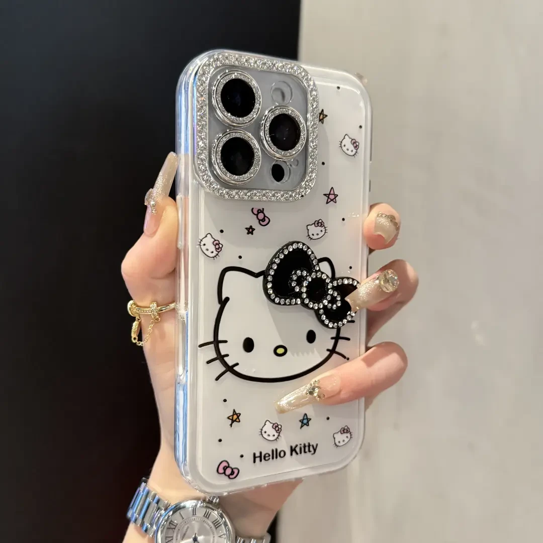 新款星星KT猫蝴蝶结适用苹果16promax手机壳iPhone15pro简约14/13