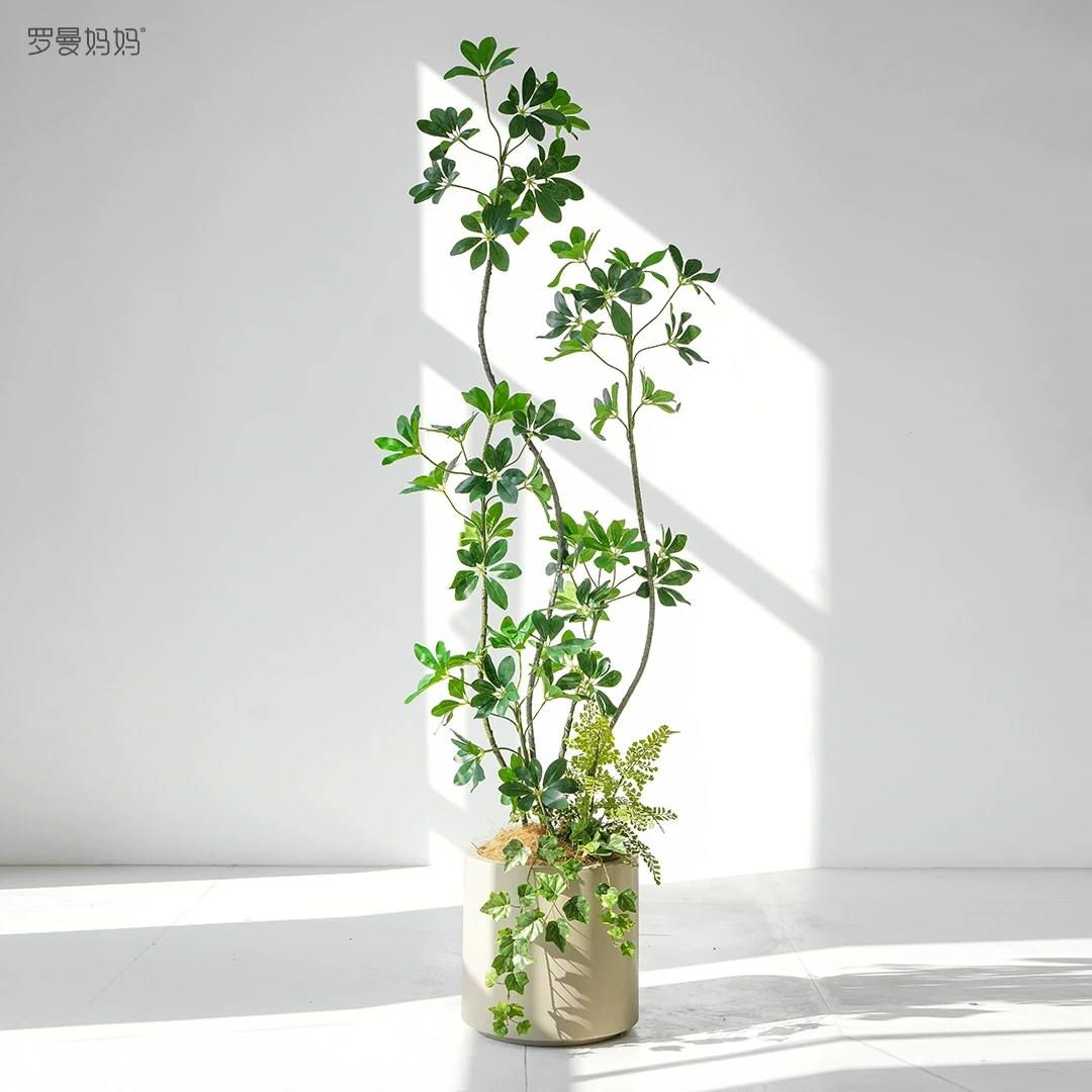 罗曼妈妈高端轻奢仿真绿植景观一体成型室内玄关橱窗假植物装饰