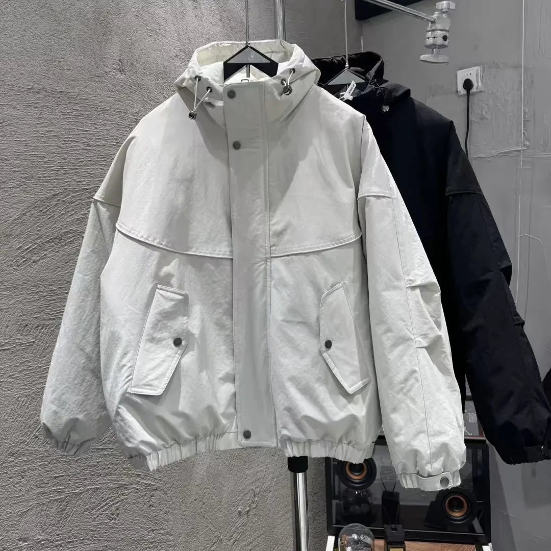 潮流夹棉设计感防风连帽冲锋衣工装休闲百搭夹克棉服