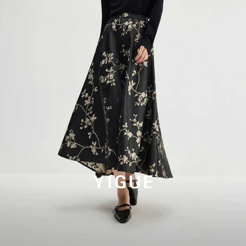 亦谷新中式国风伞裙半身裙女装2025春季新款爆款长款裙子G5CAR368